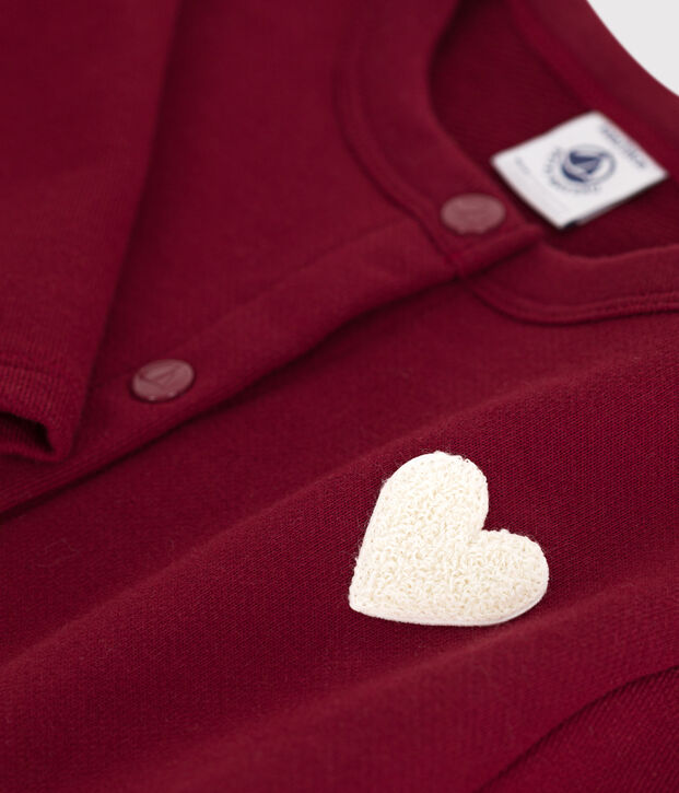 Kinder-Cardigan aus Molton f&uuml;r M&auml;dchen rot