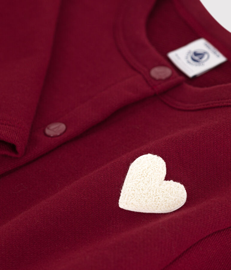 Kinder-Cardigan aus Molton f&uuml;r M&auml;dchen rot