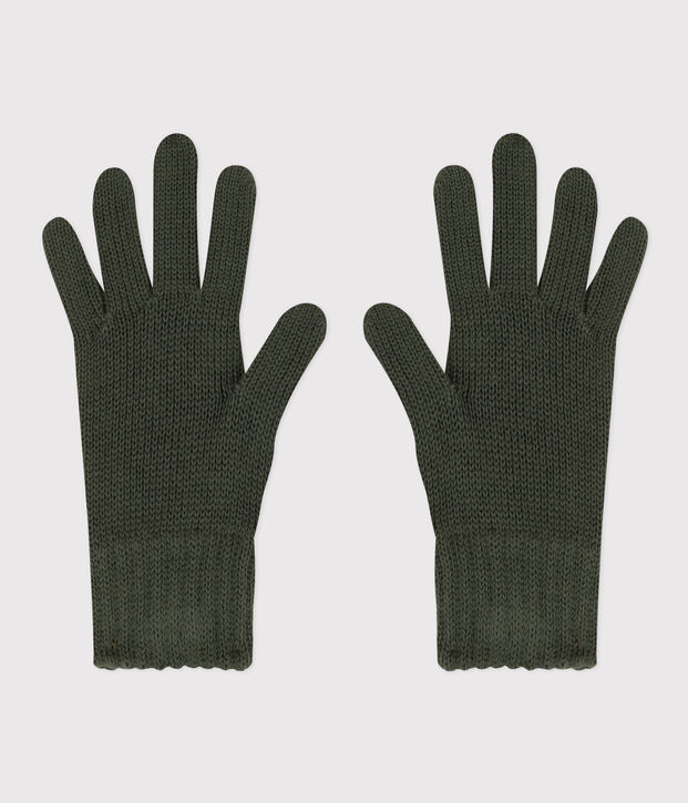 Handschuhe aus Strick f&uuml;r Jungen und M&auml;dchen gr&uuml;n