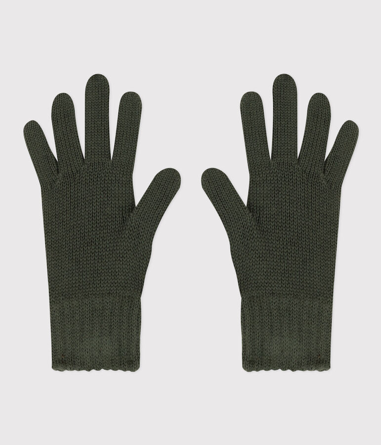 Handschuhe aus Strick f&uuml;r Jungen und M&auml;dchen gr&uuml;n