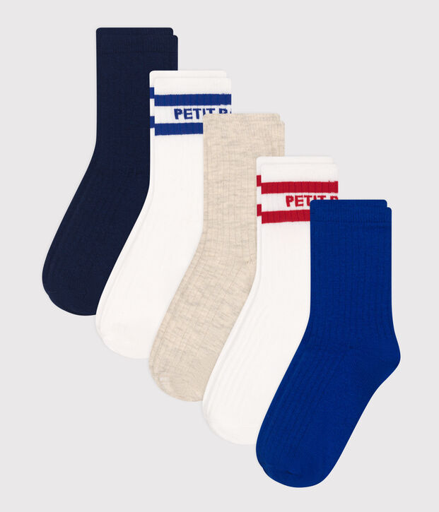 5er-Set Kinder-Socken aus Baumwolle mit Sportmotiv vielfarbig