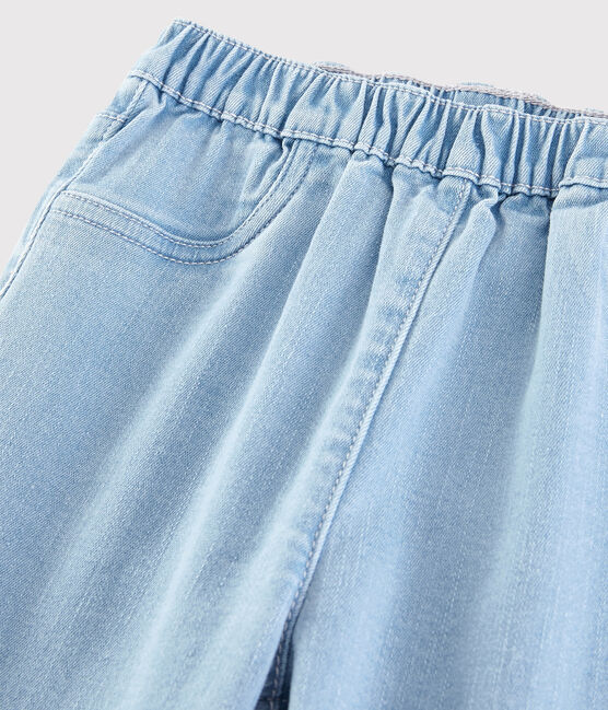 Kinder-Slim-Jeans aus Molton für Mädchen blau DENIM TRES CLAIR NÂ°5