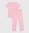 Kurz&auml;rmeliger Kinder-Pyjama mit langen Beinen aus bedruckter Baumwolle rosa/vielfarbig