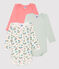 3er-Set langärmelige Baby-Bodys aus Bio-Baumwolle mit Blumenmuster für Mädchen variante 1