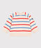 Baby-Sweatshirt aus Baumwolle mit zweifarbigen Matrosenstreifen  weiss AVALANCHE/ MULTICO