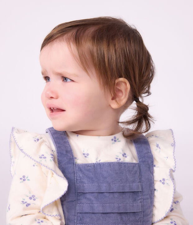 Lang&auml;rmelige Baby-Bluse aus Baumwolle mit Blumenmuster naturfarben/vielfarbig