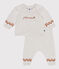 2-teiliges Baby-Set aus Wollstrick mit "P'tit  Cœur"-Motiv beige MONTELIMAR/weiss MULTICO