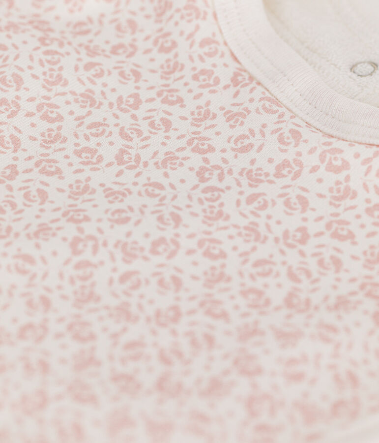 Baby-L&auml;tzchen mit Printmotiv aus Baumwolle weiss/rosa