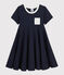 Kurzärmeliges Kinder-Kleid aus Jersey für Mädchen blau SMOKING