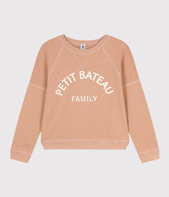 Sweatshirt aus Baumwolle für Damen beige VINTAGE