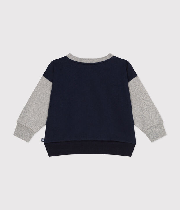 Baby-College-Jacke aus Molton. blau/grau