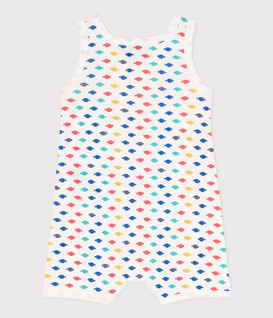 Baby-Kurzoverall aus Baumwolle mit Meerestieren weiss MARSHMALLOW/weiss MULTICO