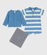 2-teiliges Baby-Set aus Baumwolle, einfarbiger Cardigan und Kurzoverall