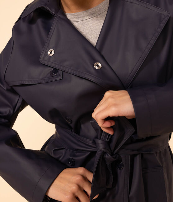 Trenchcoat mit Kapuze für Damen blau SMOKING