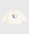 Baby-Sweatshirt aus Baumwolle, warm und weich mit Apfelmotiv naturfarben MILK