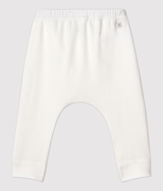 Baby-Leggings aus 2x2-Rippstrick aus Bio-Baumwolle weiss MARSHMALLOW