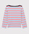 Streifenshirt aus Baumwolle für Mädchen und Jungen weiss MARSHMALLOW/rot BRASIER/blau PEPS