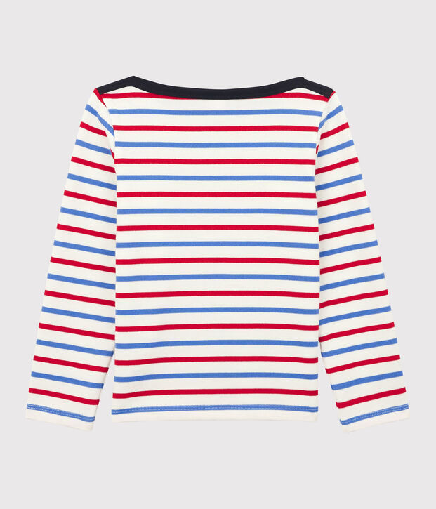 Streifenshirt aus Baumwolle f&uuml;r M&auml;dchen und Jungen weiss/blau/rot