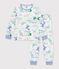 Kinder-Pyjama aus Molton mit Drachenmotiv weiss/vielfarbig