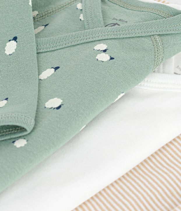 Set lang&auml;rmeliger Wickelbodys aus bedruckter Baumwolle vielfarbig