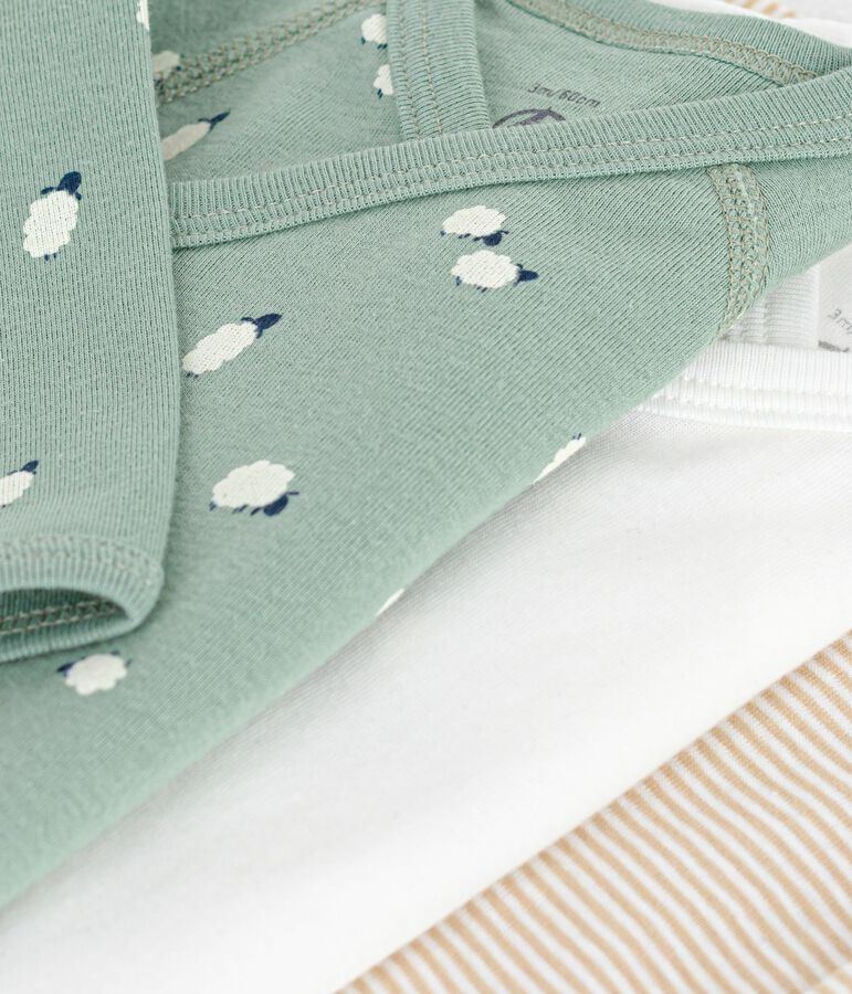 Set lang&auml;rmeliger Wickelbodys aus bedruckter Baumwolle vielfarbig