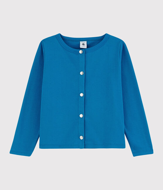 Kinder-Cardigan aus Baumwolle für Mädchen blau MYKONOS
