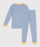 Kinder-Pyjama aus gestreifter Baumwolle blau BEACH/ MARSHMALLOW