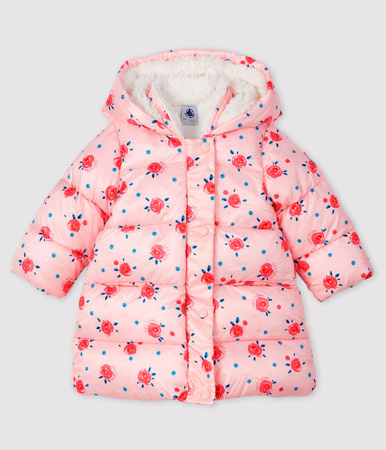 Gesteppter Baby-Anorak für Mädchen rosa MINOIS/weiss MULTICO