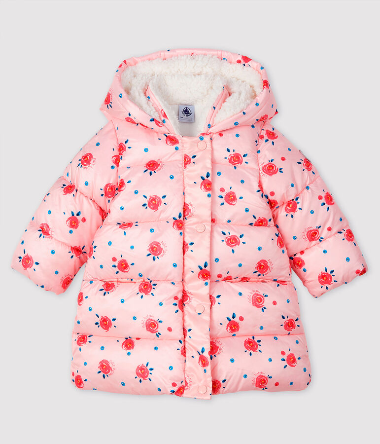 Gesteppter Baby-Anorak f&uuml;r M&auml;dchen rosa/vielfarbig