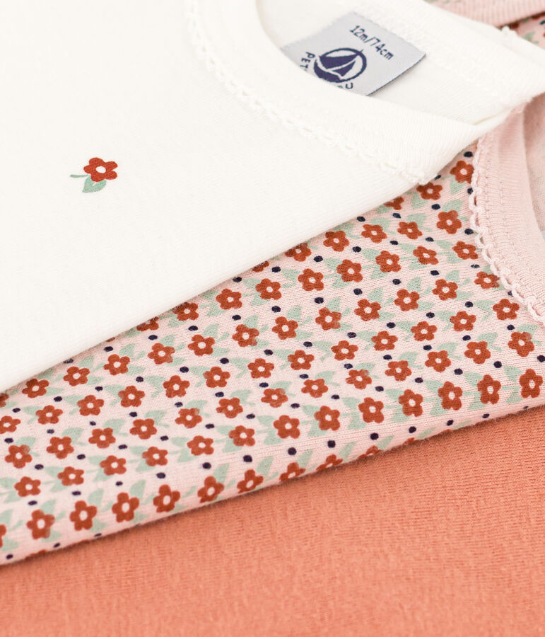 3er-Set lang&auml;rmelige Baby-Bodys aus Baumwolle mit Blumenmotiv vielfarbig
