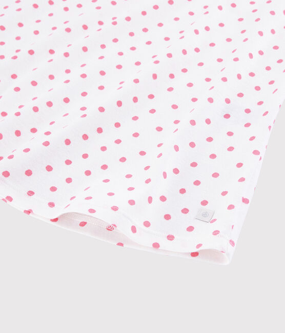 Nachthemd aus Baumwolle mit pinkfarbenem Polka-Dot-Muster für Mädchen weiss MARSHMALLOW/rosa GRETEL