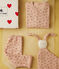 Baby-Set Cardigan, Hose und Kuscheltier aus Baumwolle rosa SALINE/ ROSEWOOD