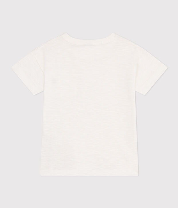 T-Shirt aus geflammtem Jersey Kinder/Jungen weiss