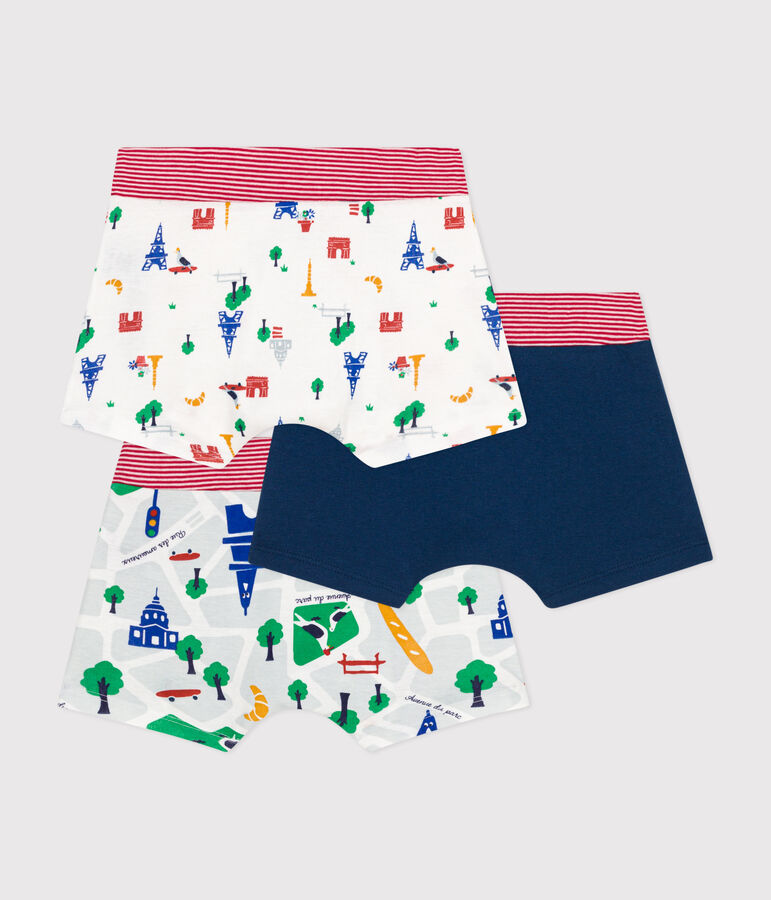 Set aus 3 Kinder-Boxershorts aus Baumwolle, mit Paris-Motiv vielfarbig
