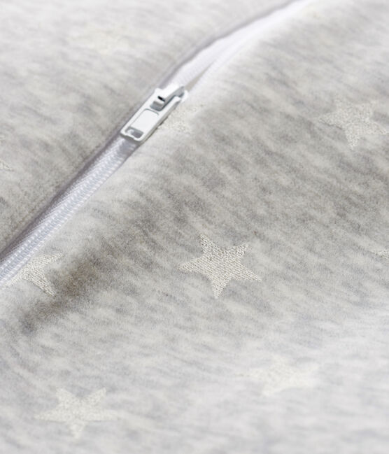 Babyschlafsack aus Samt für Jungen grau BELUGA/weiss MARSHMALLOW