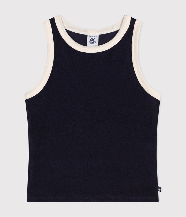 Kinder-Tanktop aus Frottee f&uuml;r M&auml;dchen blau
