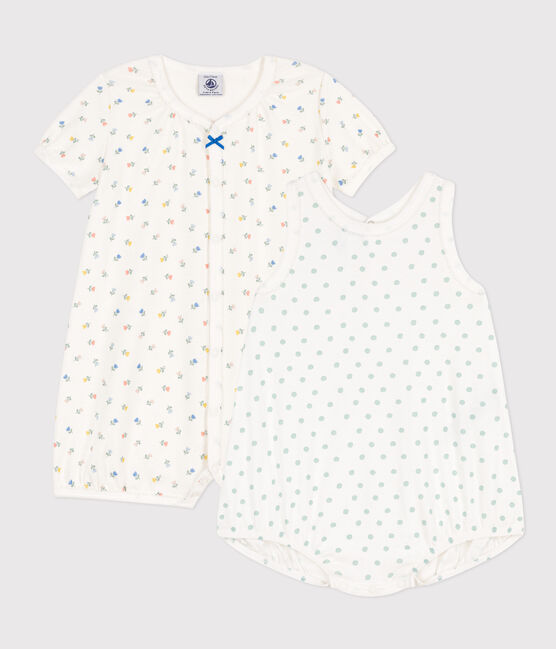 2er-Set geblümte Baby-Kurzoveralls aus Baumwolle variante 1