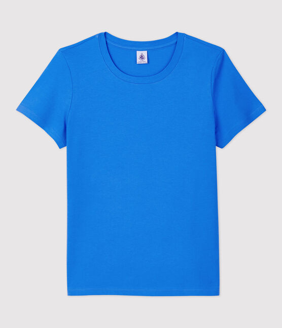 T-Shirt DAS GERADE mit Rundhalsausschnitt aus Bio-Baumwolle für Damen blau BRASIER