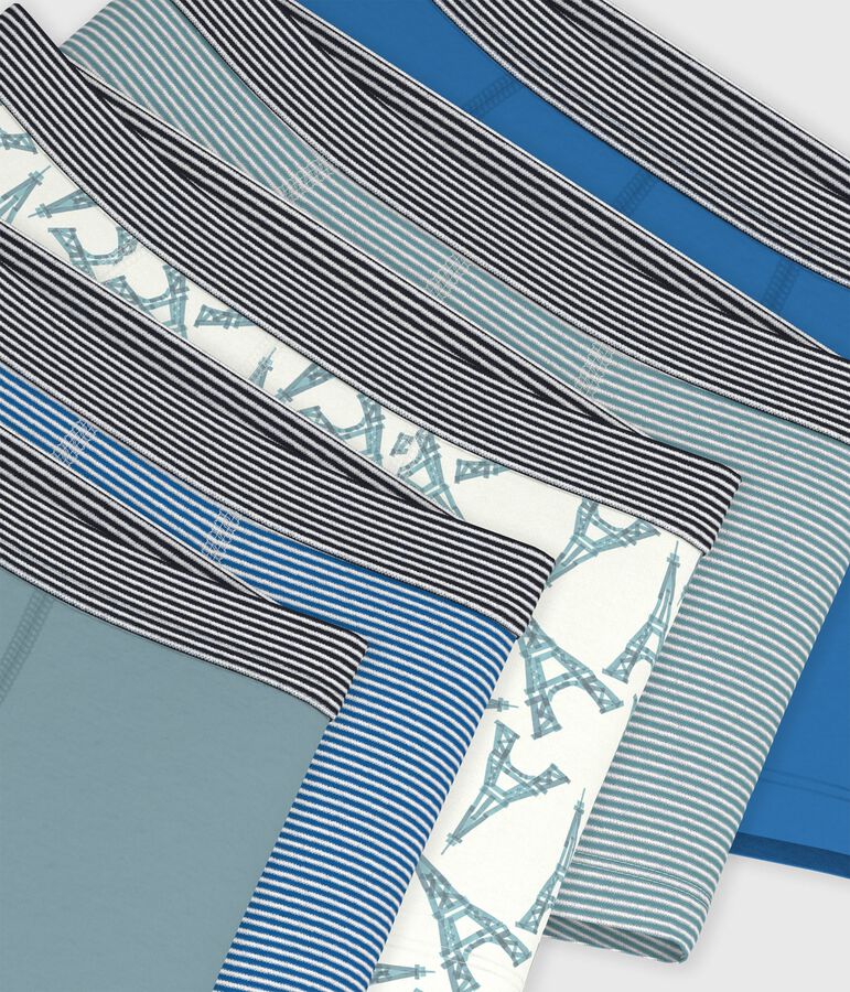 Set Kinder-Boxershorts aus Baumwolle mit Eiffelturm-Motiv vielfarbig