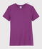 Damen-T-Shirt aus Baumwolle mit Rundhalsausschnitt violett HIBISCUS