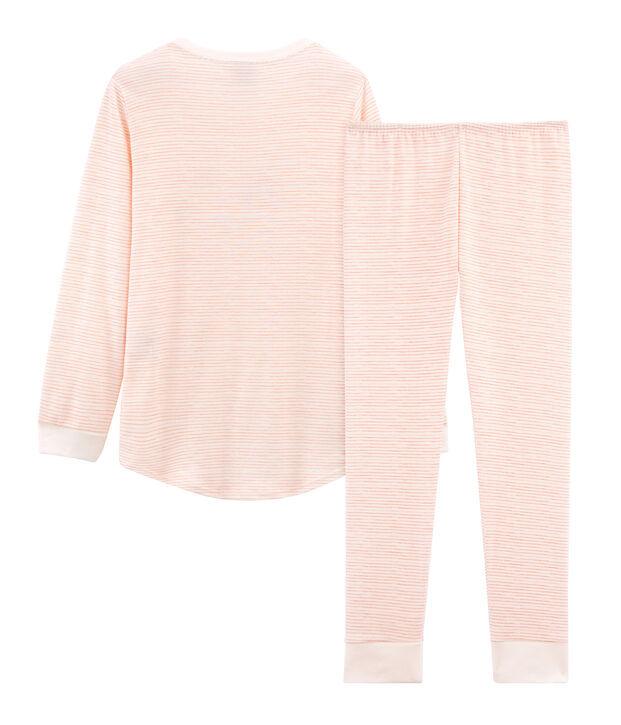 Pyjama f&uuml;r kleine M&auml;dchen weiss/rosa