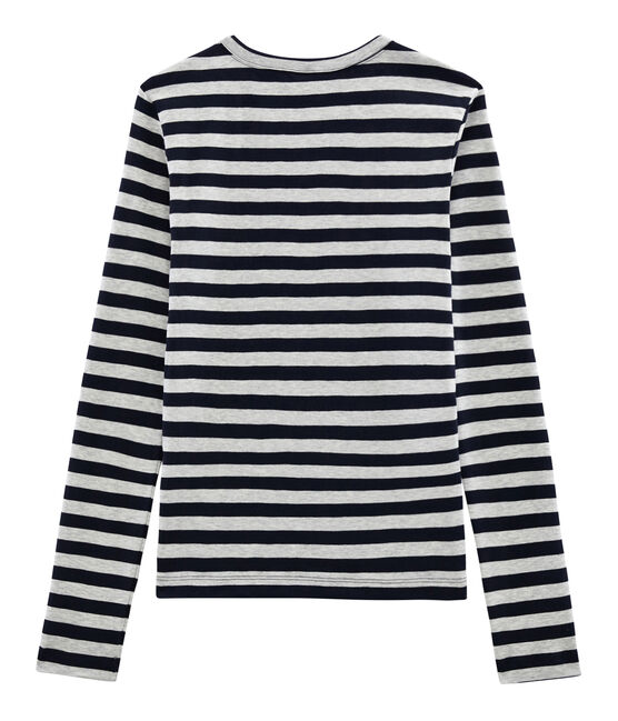Emblematisches langärmliges T-Shirt für Damen blau SMOKING/grau BELUGA