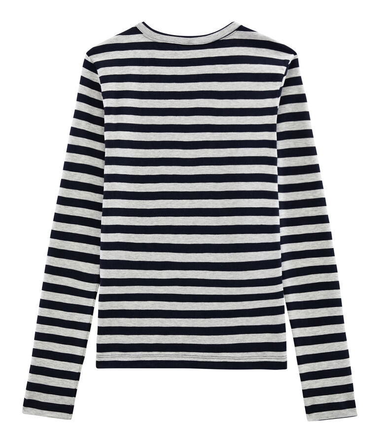 Emblematisches lang&auml;rmliges T-Shirt f&uuml;r Damen blau/grau