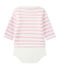 Langärmeliger Baby-Body im maritimen Stil weiss MARSHMALLOW/rosa BABYLONE