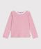 Kinder-Streifenshirt Marini&egrave;re aus Baumwolle rosa/weiss