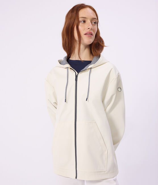Kurze Damen-Regenjacke naturfarben MILK