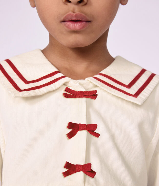 Lang&auml;rmeliges Kinder-Kleid aus einfarbigem Feincord. MILK