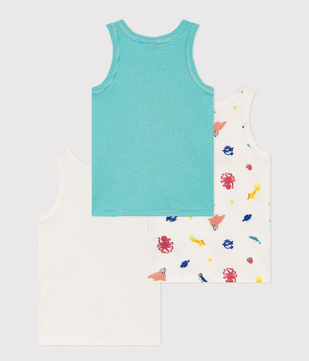 3er-Set Unterhemden aus Baumwolle f&uuml;r Jungen vielfarbig