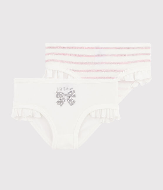 Set mit 2 paillettenbesetzten Rüschen-Höschen für kleine Mädchen variante 1