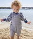 Baby-Kurzlatzhose aus gestreiftem Canvas für Mädchen